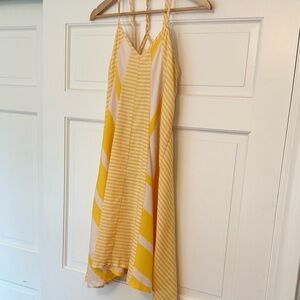 Slate & Willow Striped Yellow and White spaghetti strap sundress
